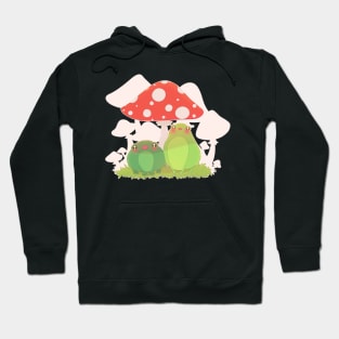 Adorable Frogs Chilling Under Mushroom Umbrella Hoodie